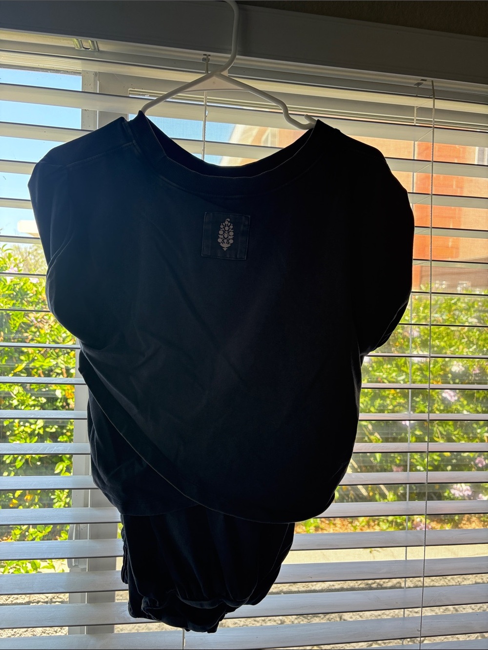 Free People Black Track Jogger Set with Logo Patch